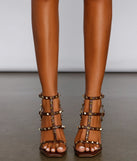 Edgy Chic Studded Block Heels