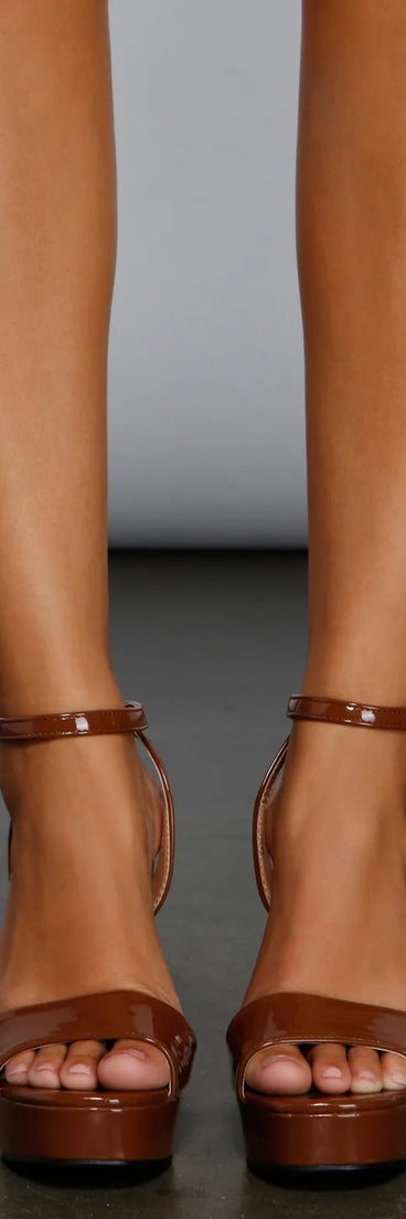 Chic Strut Faux Leather Block Heels