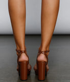 Chic Strut Faux Leather Block Heels