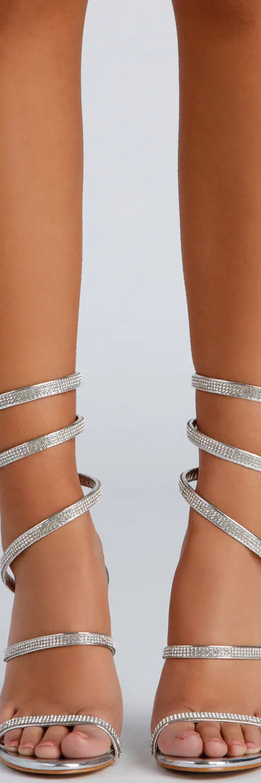 Make It Shine Rhinestone Spiral Stiletto Heels