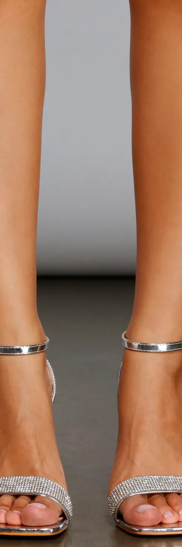 Bling It On Chrome Block Heels