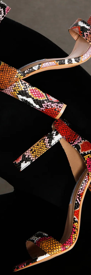 Step It Up Snake Block Heels