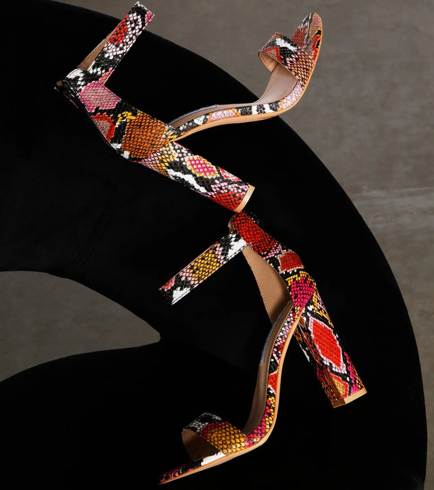 Step It Up Snake Block Heels