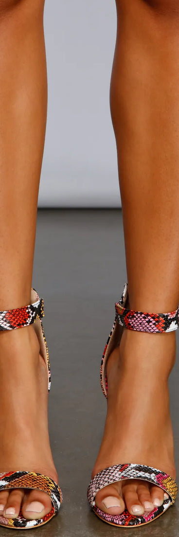 Step It Up Snake Block Heels