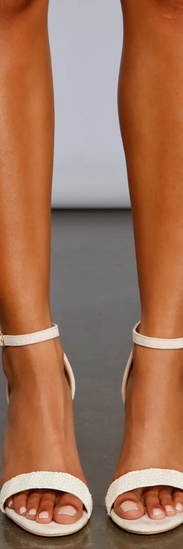 Sunshine Chic Straw Block Heels