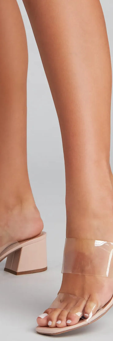 Clear Essentials Square Toe Mules