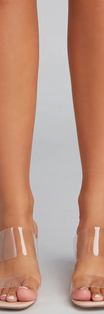 Clear Essentials Square Toe Mules