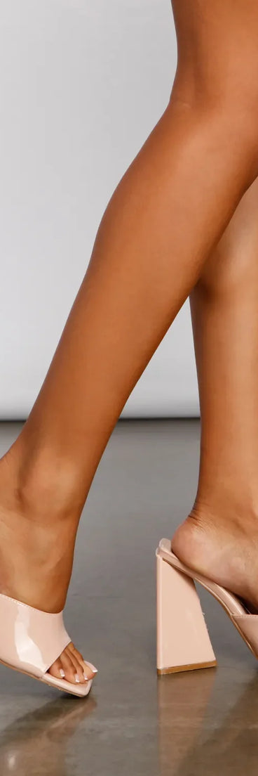 Don't Stop The Party Faux Patent Leather Block Heels