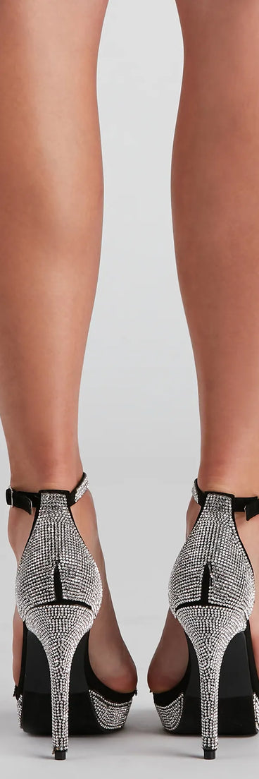 Your Moment Platform Rhinestone Stiletto Heels