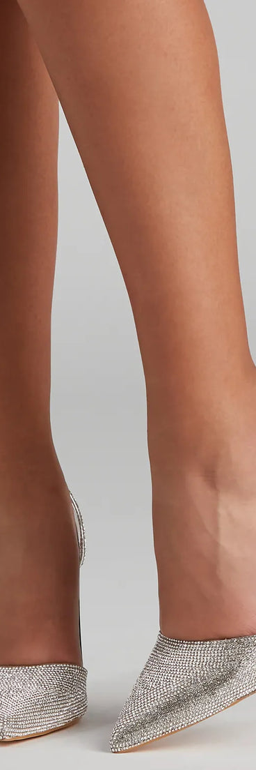 Elegant Shine Rhinestone PVC Stiletto Pumps