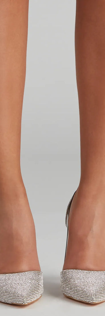 Elegant Shine Rhinestone PVC Stiletto Pumps