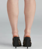 Edgy Stud Mesh Peep Toe Mules