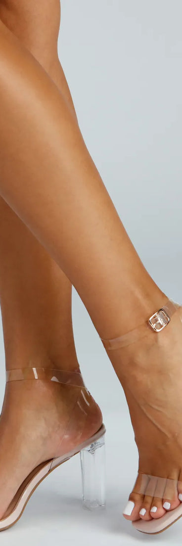 VIP List Lucite Block Heels