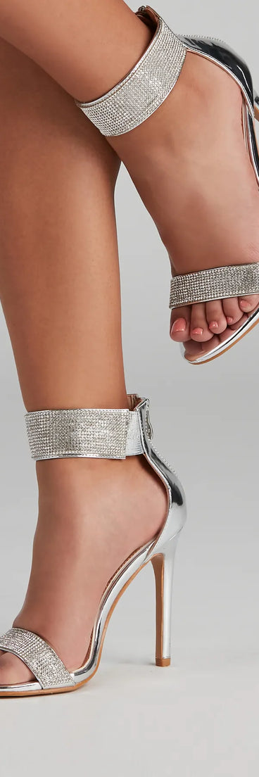 Rhinestone Drip Chrome Stiletto Heels