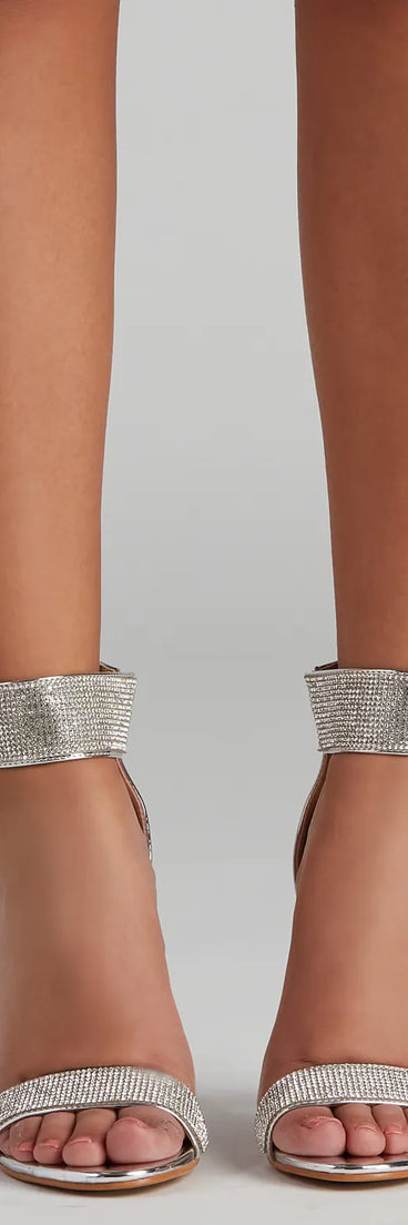 Rhinestone Drip Chrome Stiletto Heels