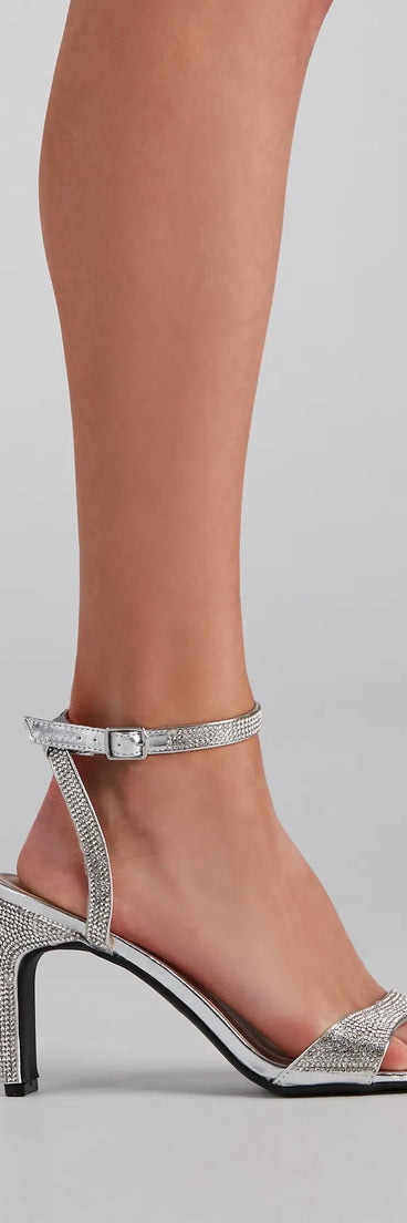 One Glam Night Rhinestone Block Heels