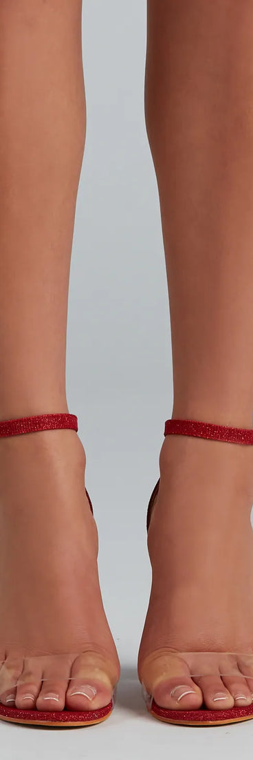 Strides Of Shine Glitter Block Heels