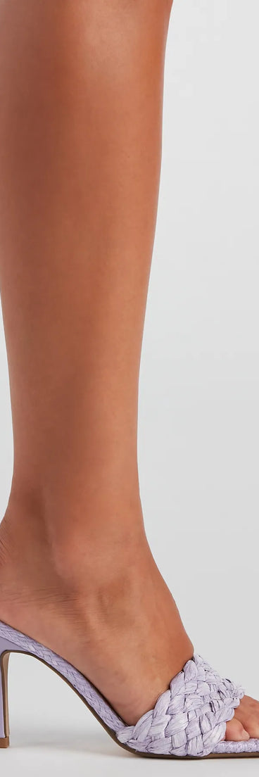 Picnic Basket Raffia Stiletto Mules