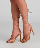 Attitude PU Lace-Up Stiletto Heels