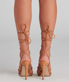 Attitude PU Lace-Up Stiletto Heels