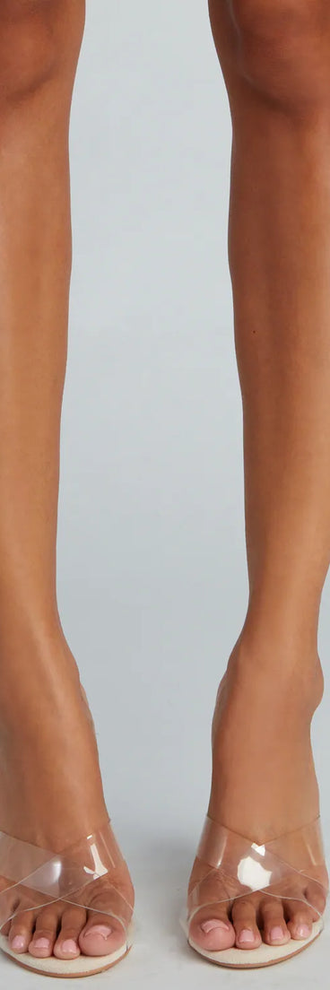 Trendy And Elevated Clear Strap Mules