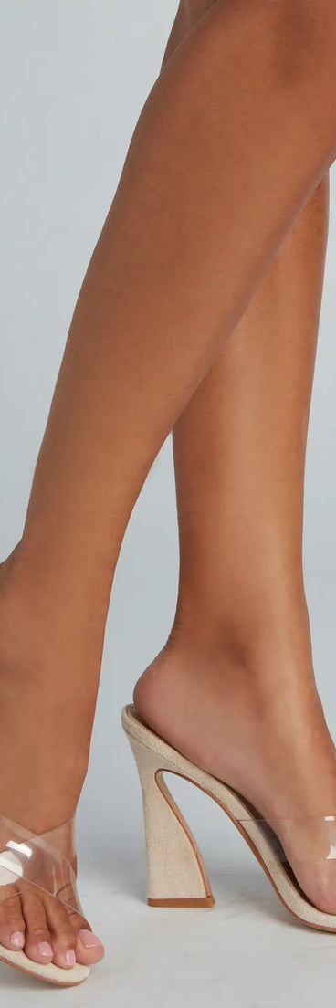 Trendy And Elevated Clear Strap Mules