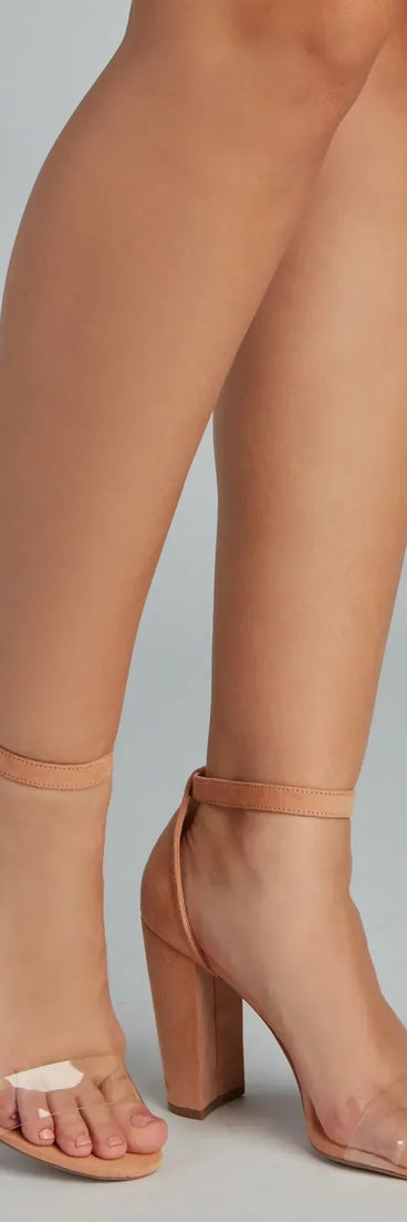 Always Chic PVC Faux Suede Heels