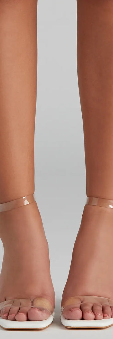 Clearly Stylish PVC Wrap Ankle Stilettos
