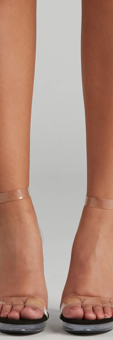 Clear Steps PVC Lucite Block Heels