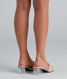 Basket Case Lucite Heel Mules
