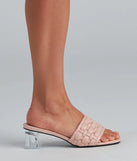Basket Case Lucite Heel Mules