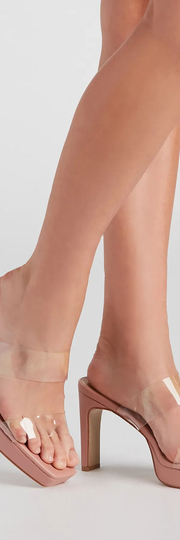 Bar Raised PVC Strap Mules