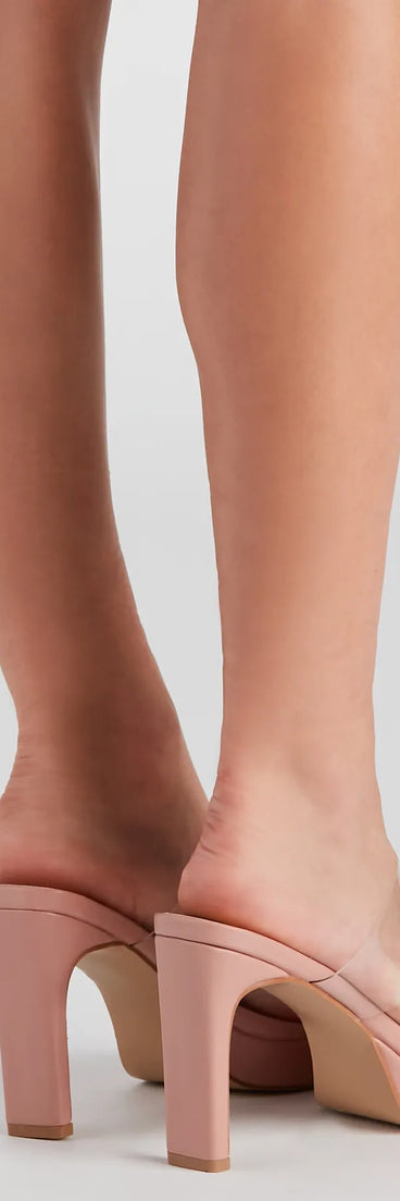 Bar Raised PVC Strap Mules