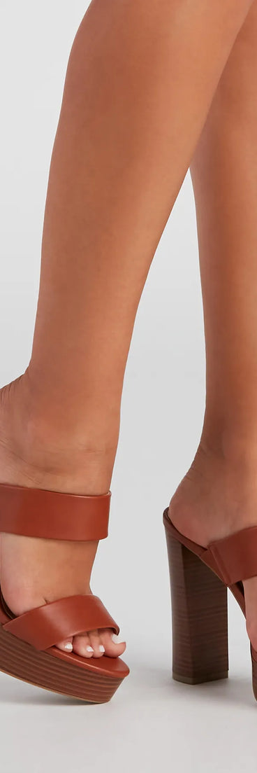 Stack Up Dual Strap Platform Mules