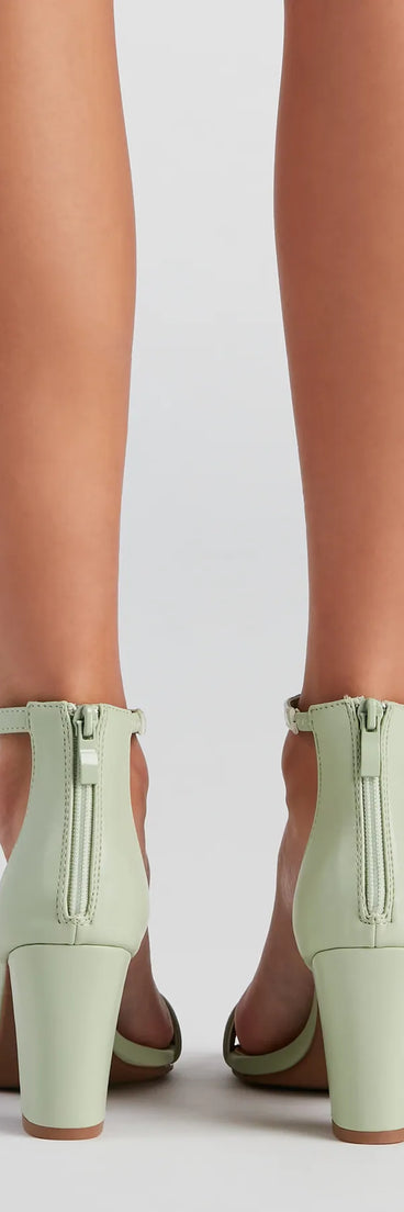 Style Stunner Faux Leather Block Heels