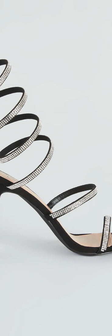 Spiral Rhinestone Stiletto Heels