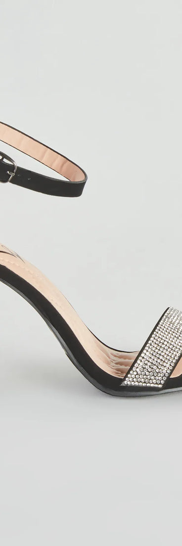 Glam Beauty Rhinestone Block Heels