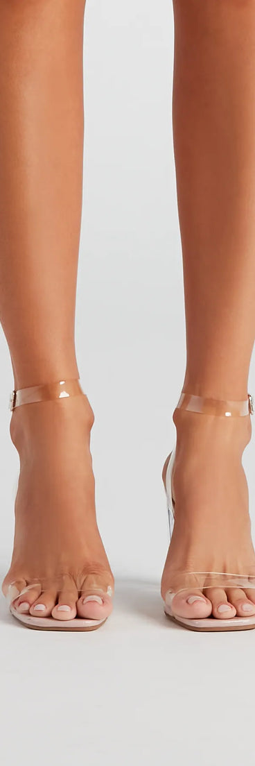 Icy Clear PVC Lucite Block Heels