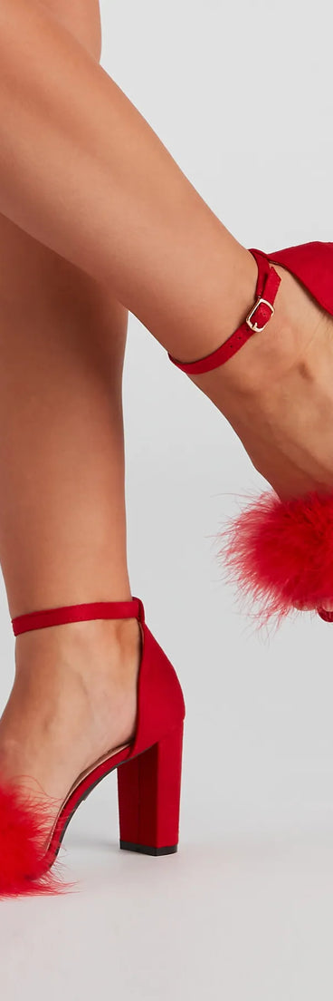 Marabou Babe Block Heels