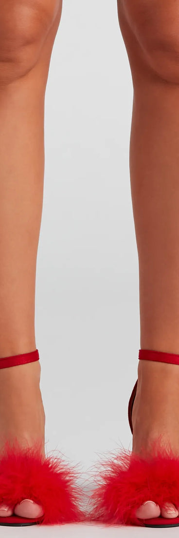 Marabou Babe Block Heels