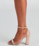 Glam Foot Forward PU Block Heels