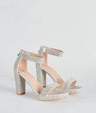 Oh My Shine Rhinestone Block Heels