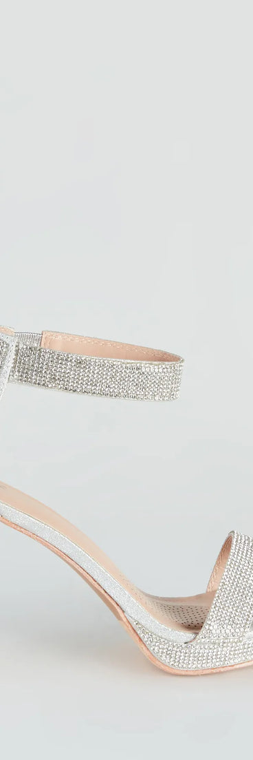 Oh My Shine Rhinestone Block Heels