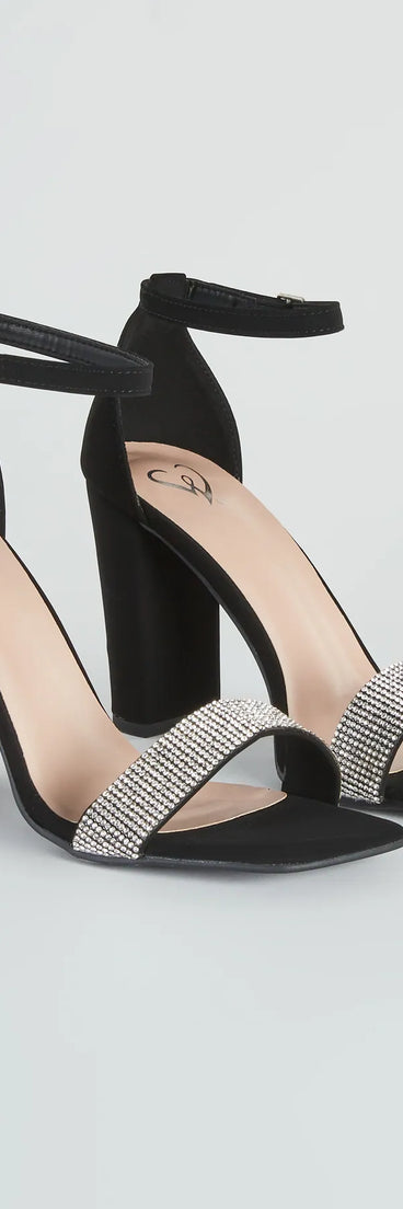 Sparkling Beauty Rhinestone Block Heels