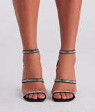 Dazzling In Rhinestone Block Heels