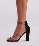 Dazzling In Rhinestone Block Heels