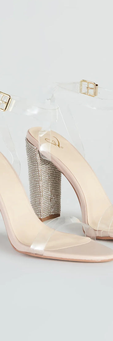 On The Scene Rhinestone Block Heels