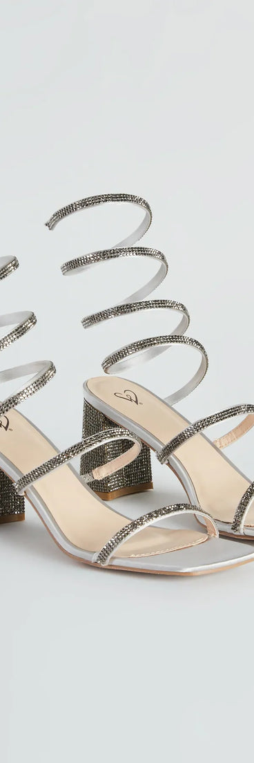 Spring Into Rhinestone Block Heels