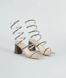 Spring Into Rhinestone Block Heels