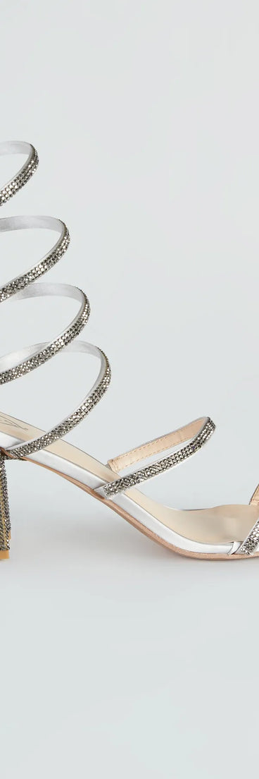Spring Into Rhinestone Block Heels
